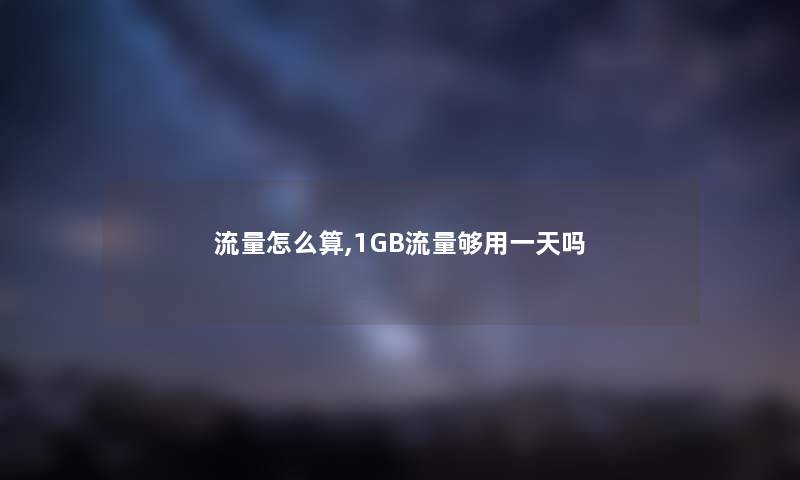 流量怎么算,1GB流量够用一天吗