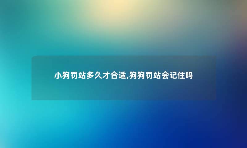 小狗罚站多久才合适,狗狗罚站会记住吗
