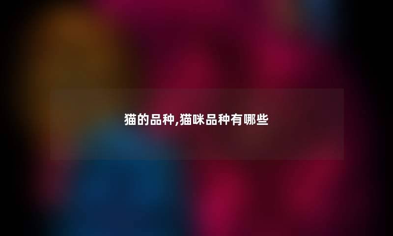 猫的品种,猫咪品种有哪些
