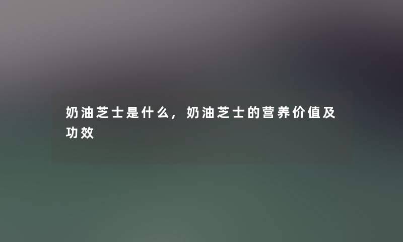 奶油芝士是什么,奶油芝士的营养价值及功效