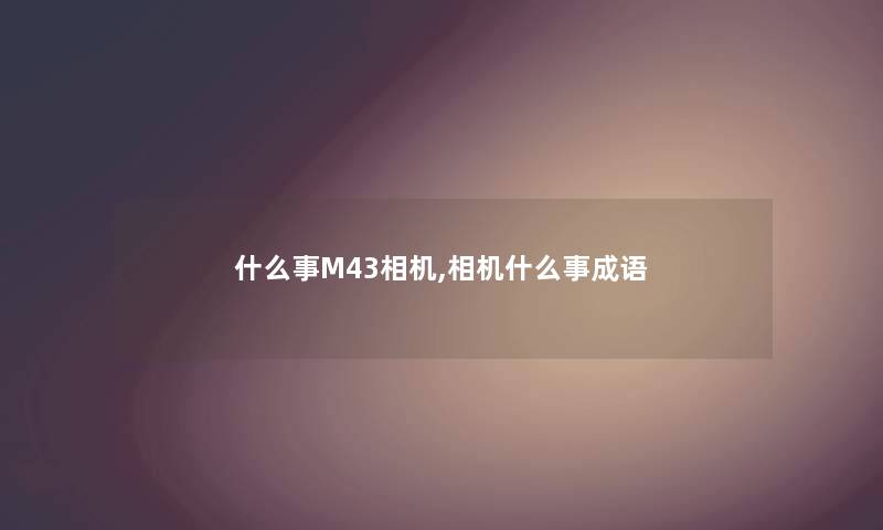 什么事M43相机,相机什么事成语