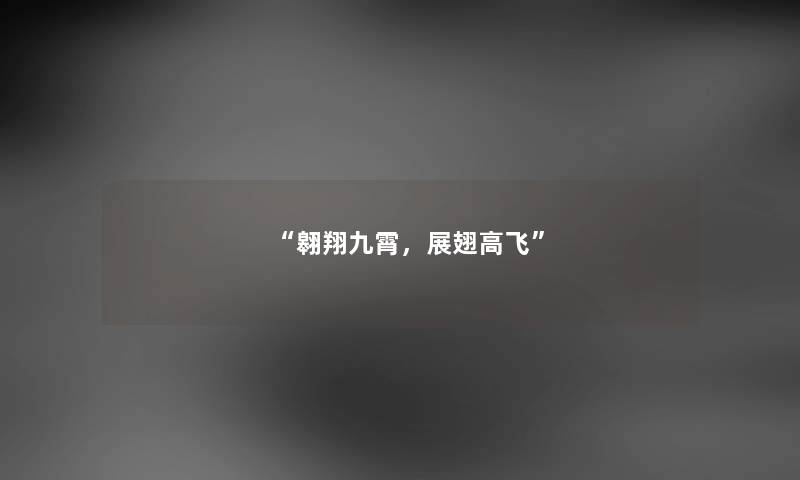 翱翔九霄，展翅高飞