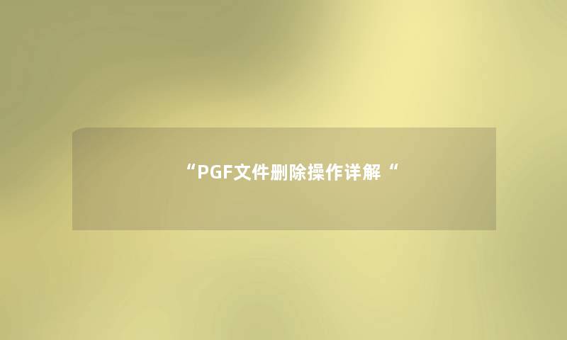 PGF文件删除操作详解