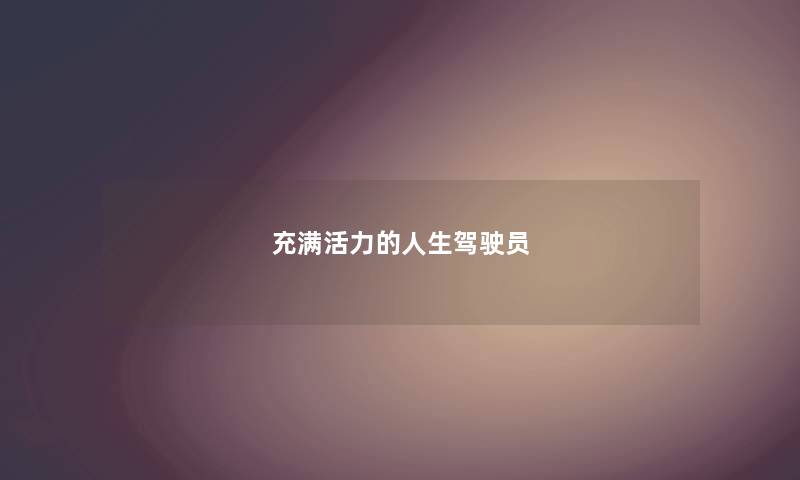 充满活力的人生驾驶员
