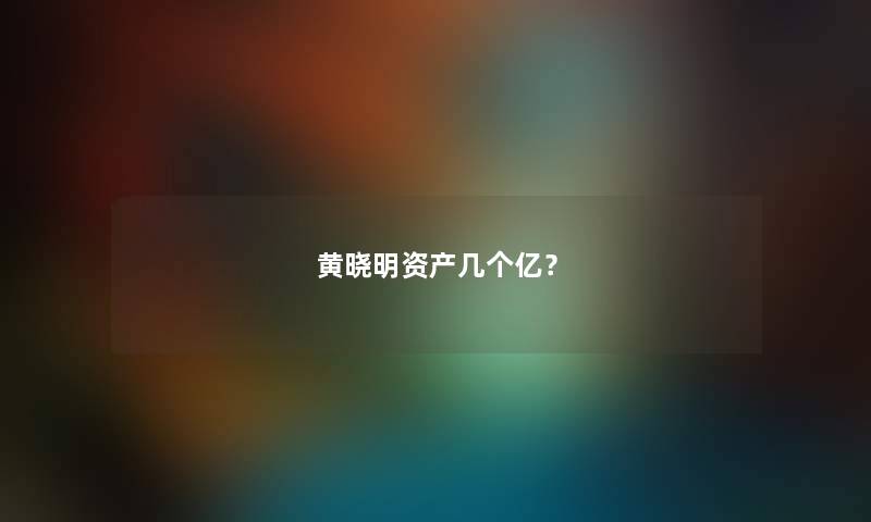 黄晓明资产几个亿？