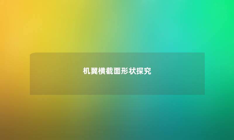机翼横截面形状探究