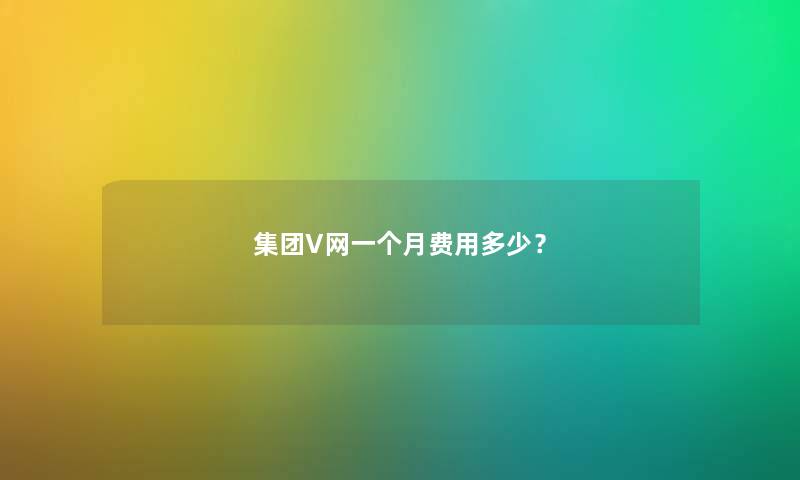 集团V网一个月费用多少？