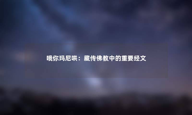 哦你玛尼哄：藏传佛教中的重要经文
