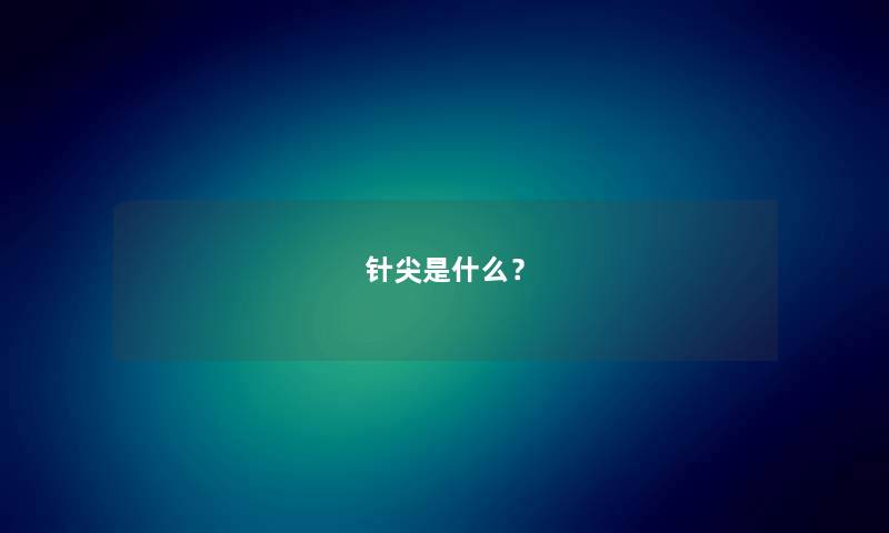 针尖是什么？