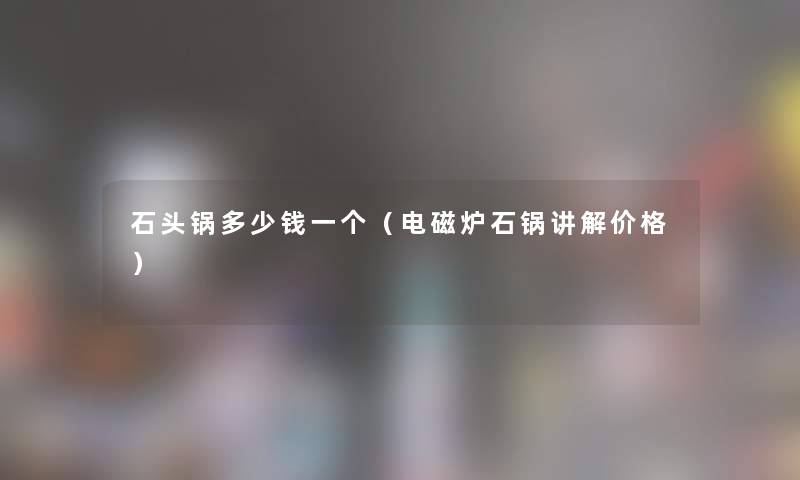 石头锅多少钱一个（电磁炉石锅讲解价格）