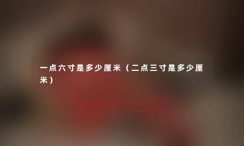 一点六寸是多少厘米（二点三寸是多少厘米）