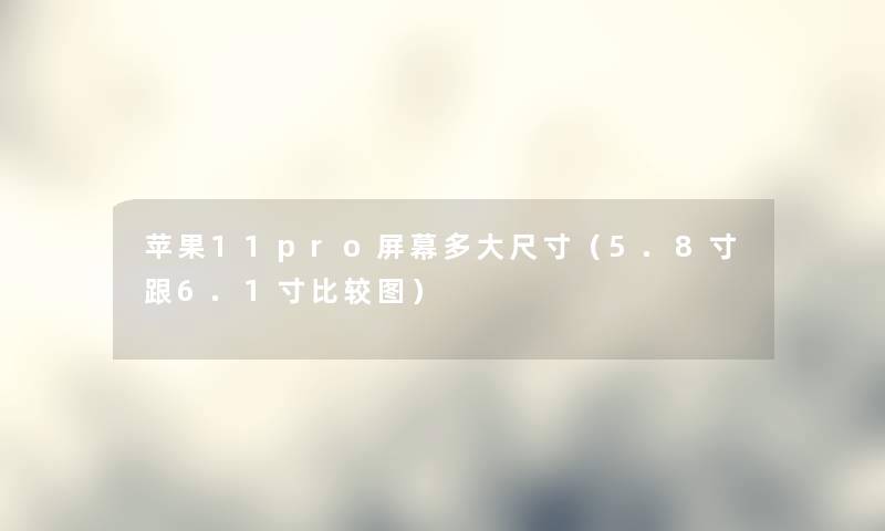 苹果11pro屏幕多大尺寸（5.8寸跟6.1寸比较图）
