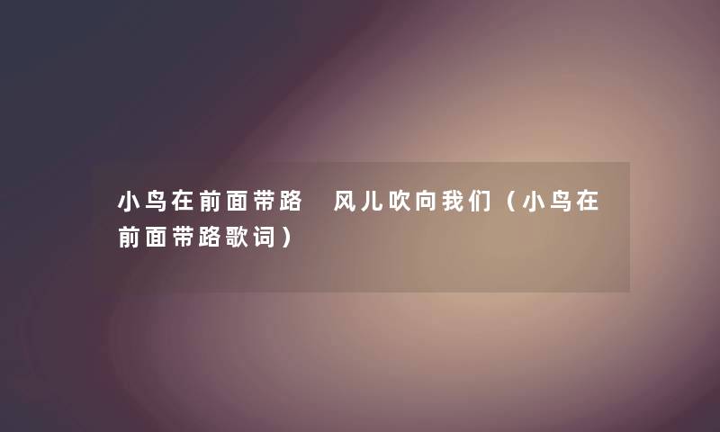 小鸟在前面带路 风儿吹向我们（小鸟在前面带路歌词）