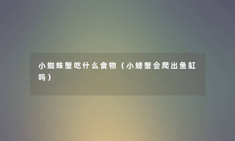 小蜘蛛蟹吃什么食物（小螃蟹会爬出鱼缸吗）