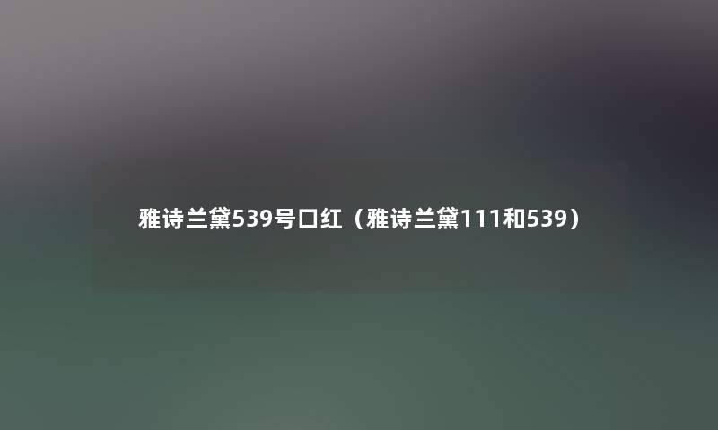 雅诗兰黛539号口红（雅诗兰黛111和539）