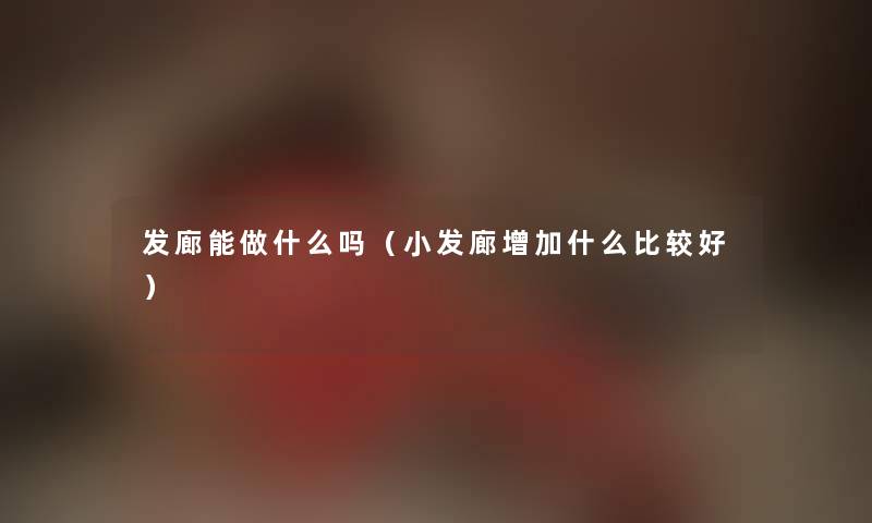 发廊能做什么吗（小发廊增加什么比较好）