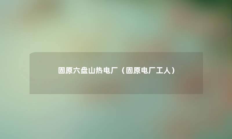 固原六盘山热电厂（固原电厂工人）