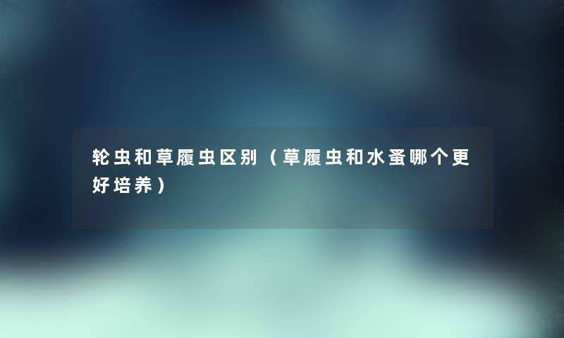 轮虫和草履虫区别（草履虫和水蚤哪个更好培养）