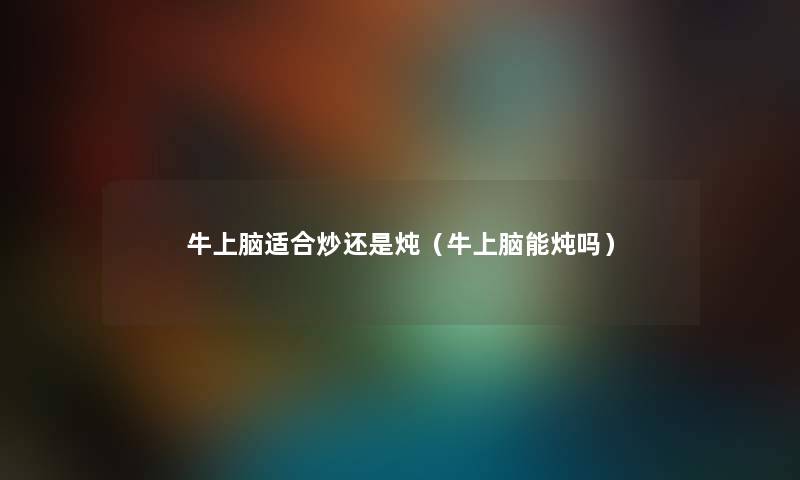 牛上脑适合炒还是炖（牛上脑能炖吗）