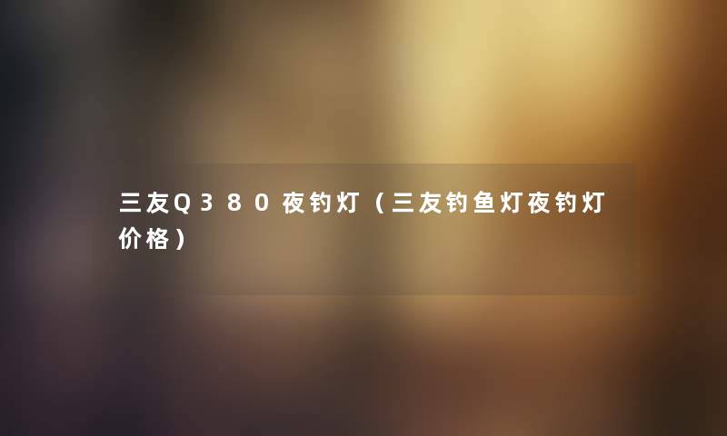 三友Q380夜钓灯（三友钓鱼灯夜钓灯价格）