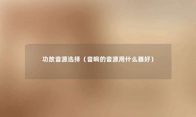 功放音源选择（音响的音源用什么器好）