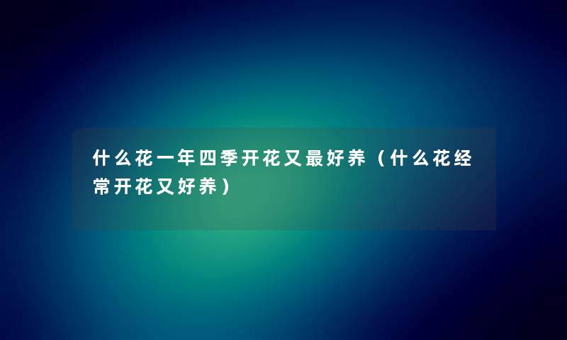 什么花一年四季开花又好养（什么花经常开花又好养）