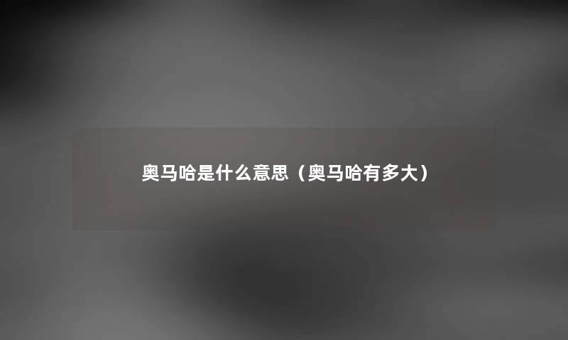 奥马哈是什么意思（奥马哈有多大）