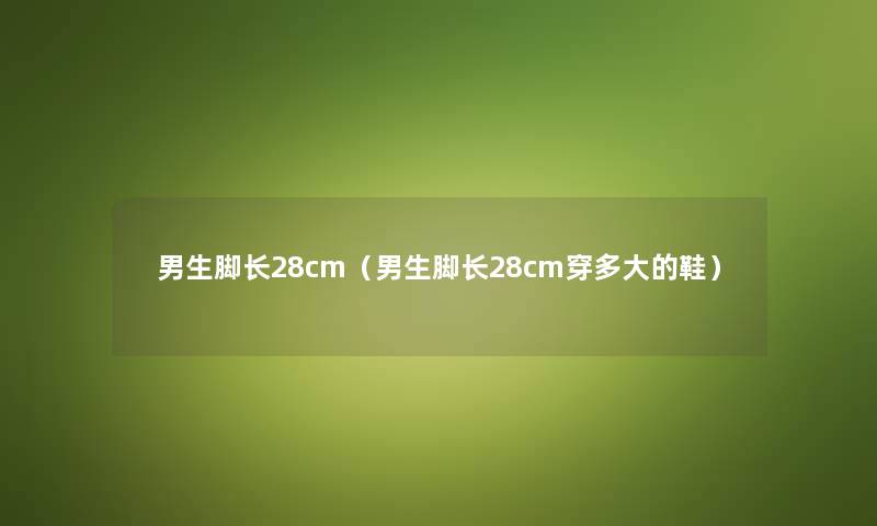 男生脚长28cm（男生脚长28cm穿多大的鞋）