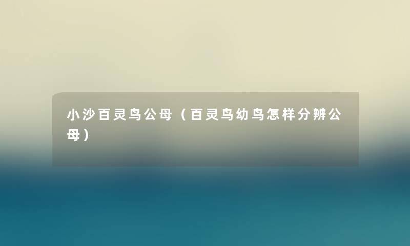 小沙百灵鸟公母（百灵鸟幼鸟怎样分辨公母）