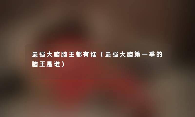 强大脑脑王都有谁（强大脑第一季的脑王是谁）