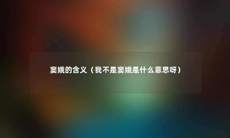 窦娥的含义（我不是窦娥是什么意思呀）